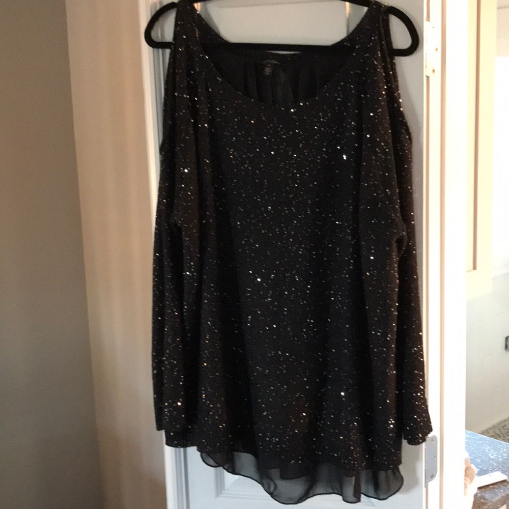 Jessica Simpson cold shoulder sparkle sweater